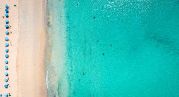 Aerial view of Kata and Kata Noi beach in Phuket province, in Thailand. High quality photo